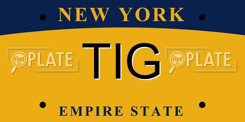 TIG New York License Plate