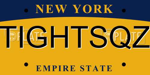 TIGHTSQZ New York License Plate