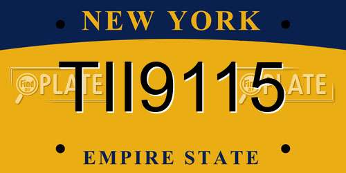 TII9115 New York License Plate