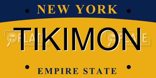 TIKIMON New York License Plate