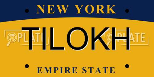 TILOKH New York License Plate