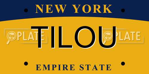 TILOU New York License Plate