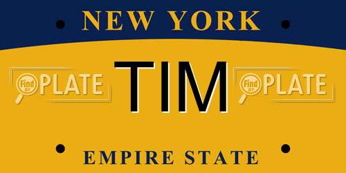 TIM New York License Plate