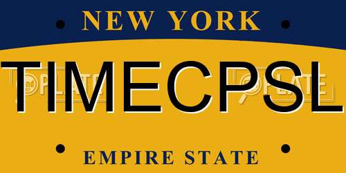 TIMECPSL New York License Plate