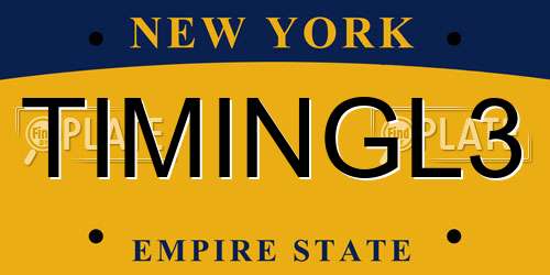 TIMINGL3 New York License Plate