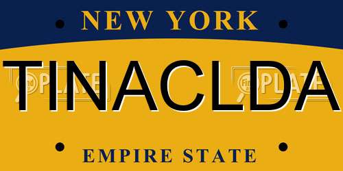 TINACLDA New York License Plate