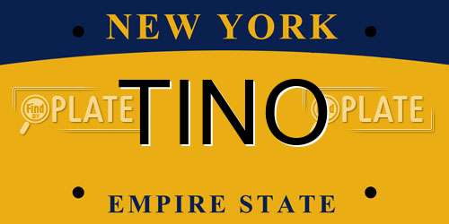 TINO New York License Plate