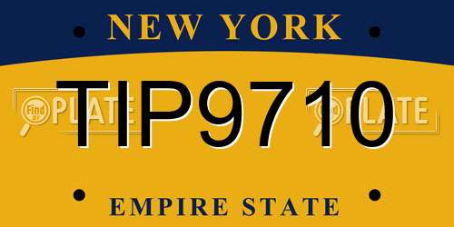 TIP9710 New York License Plate