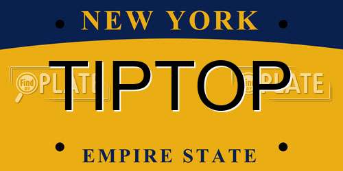 TIPTOP New York License Plate