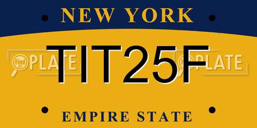 TIT25F New York License Plate