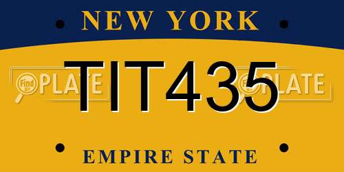 TIT435 New York License Plate