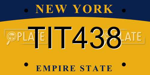 TIT438 New York License Plate