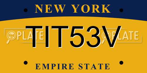 TIT53V New York License Plate