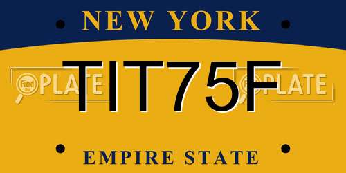 TIT75F New York License Plate