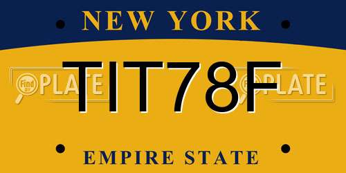 TIT78F New York License Plate