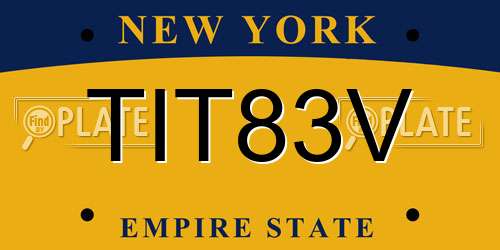 TIT83V New York License Plate