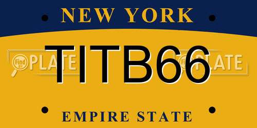 TITB66 New York License Plate