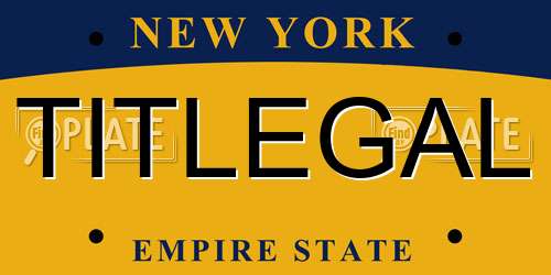 TITLEGAL New York License Plate