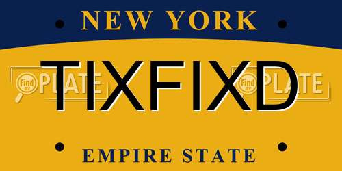 TIXFIXD New York License Plate