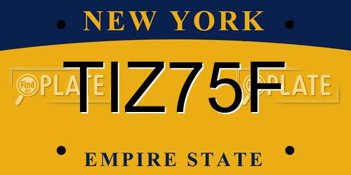 TIZ75F New York License Plate