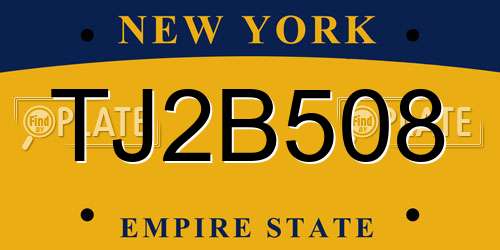 TJ2B508 New York License Plate