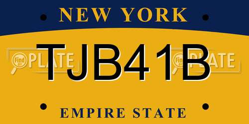 TJB41B New York License Plate