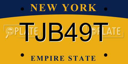 TJB49T New York License Plate