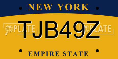 TJB49Z New York License Plate
