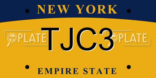 TJC3 New York License Plate