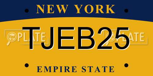 TJEB25 New York License Plate
