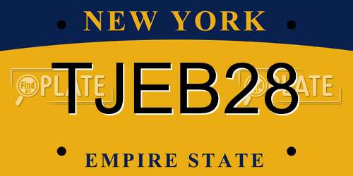 TJEB28 New York License Plate