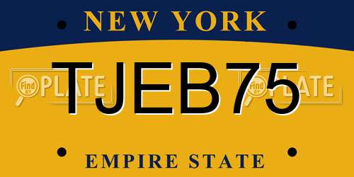 TJEB75 New York License Plate