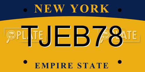 TJEB78 New York License Plate