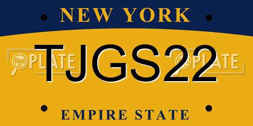 TJGS22 New York License Plate