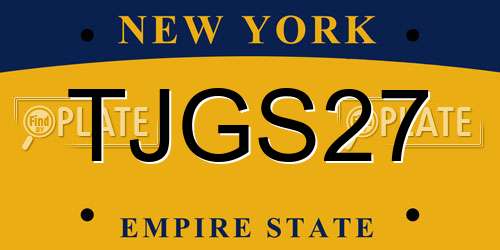 TJGS27 New York License Plate