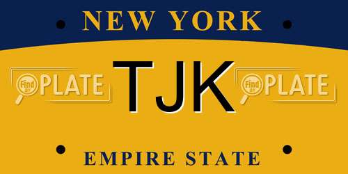 TJK New York License Plate