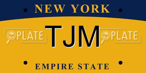 TJM New York License Plate