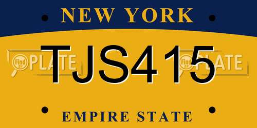 TJS415 New York License Plate