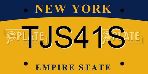 TJS41S New York License Plate