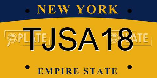 TJSA18 New York License Plate