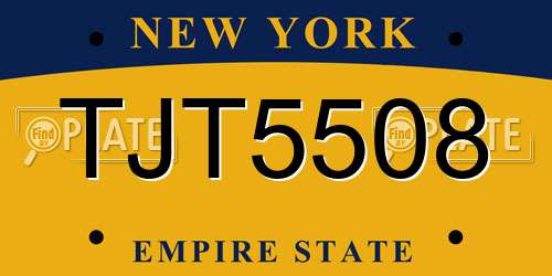 TJT5508 New York License Plate