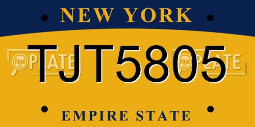 TJT5805 New York License Plate