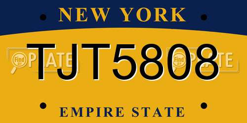 TJT5808 New York License Plate