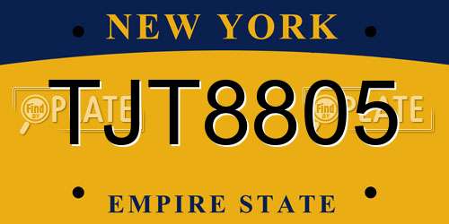 TJT8805 New York License Plate