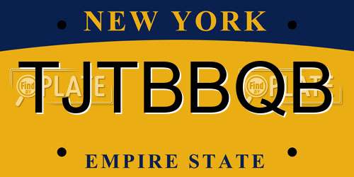 TJTBBQB New York License Plate