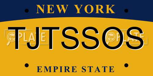 TJTSSOS New York License Plate