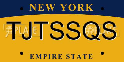 TJTSSQS New York License Plate