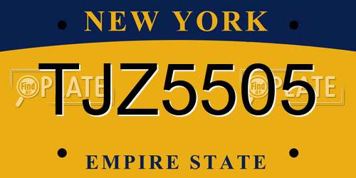 TJZ5505 New York License Plate