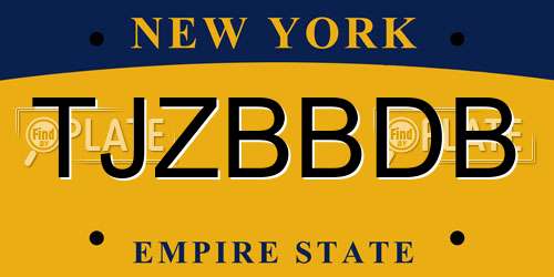 TJZBBDB New York License Plate