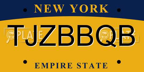 TJZBBQB New York License Plate
